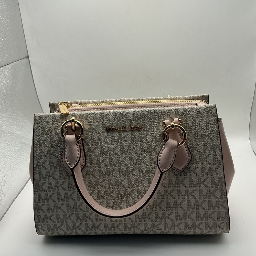 Michael Kors Marilyn Small Satchel Powder Blush Signature NWT No Strap